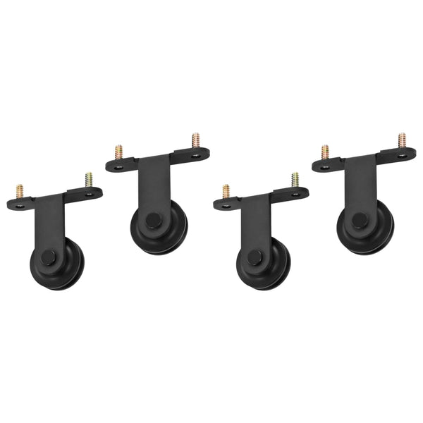 Schwarzes Schiebetür-Montageset Nichiforos 183cm (2 St.)