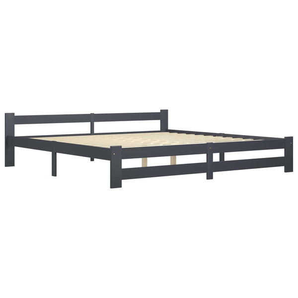 Dunkelgraues Bettgestell Carani 200x200cm (Kiefer)