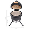 Schwarzer Kamado 2-in-1 Grill/Smoker Keramik Duc 56cm