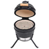 Schwarzer Kamado 2-in-1 Grill/Smoker Keramik Duc 56cm