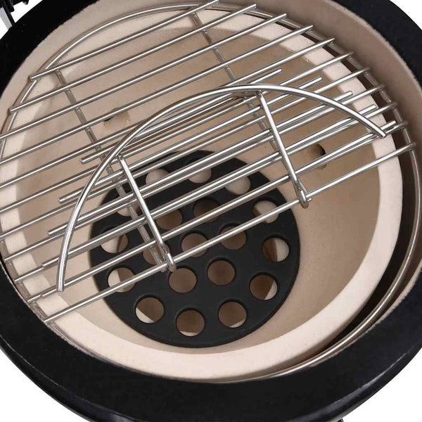 Schwarzer Kamado 2-in-1 Grill/Smoker Keramik Duc 56cm