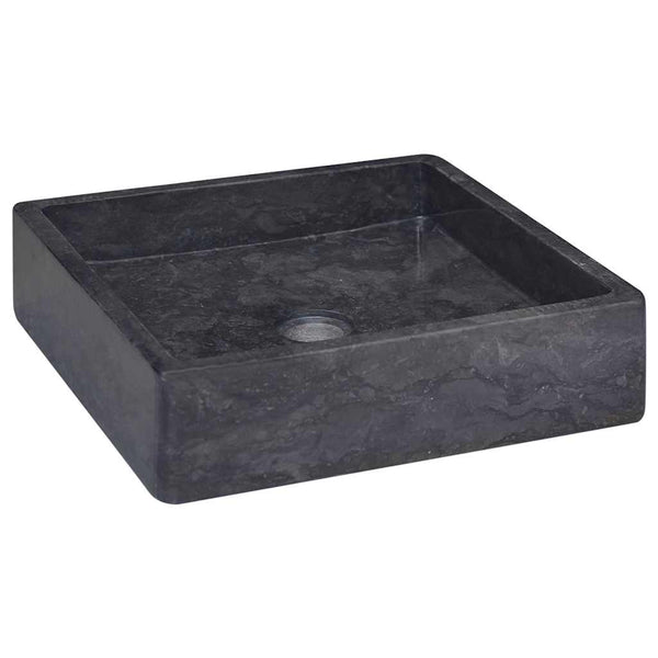 Schwarzes Waschbecken Albumita 40x40x10cm (Marmor)