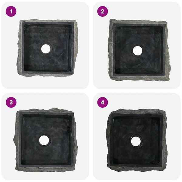 Schwarzes Waschbecken Alfons 30x30x13cm (Marmor)