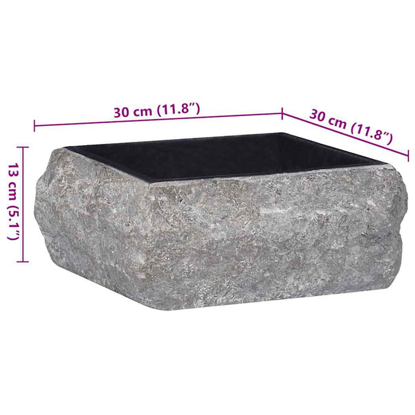 Schwarzes Waschbecken Alfons 30x30x13cm (Marmor)