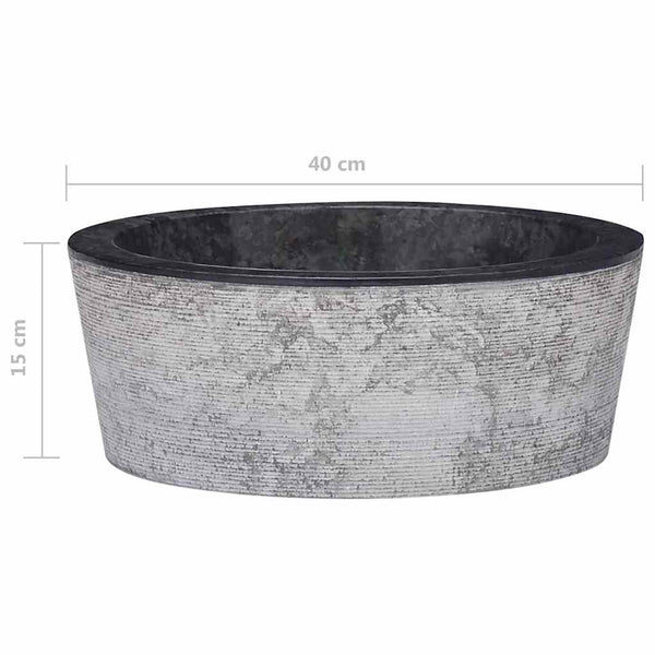 Schwarzes Waschbecken Mara Ø40x15cm (Marmor)