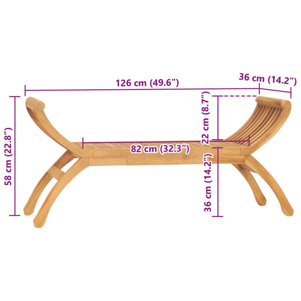 Puutarhapenkki Benyamin 126cm (tiikki)