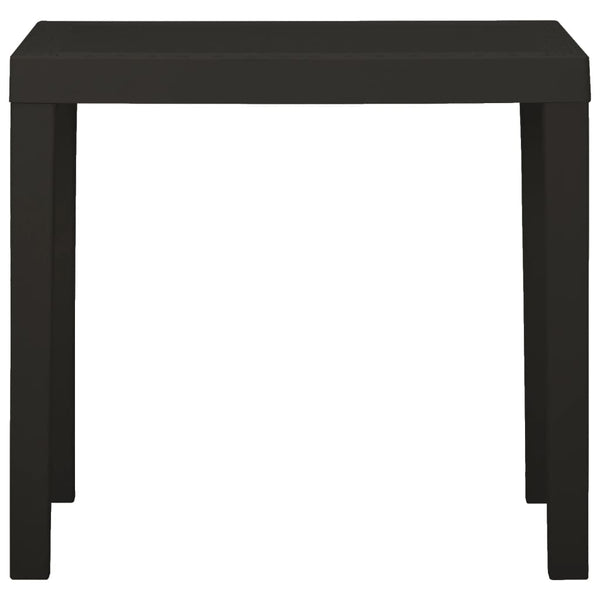 Anthrazitfarbener Gartentisch Bernardo 79x65x72cm (Kunststoff)