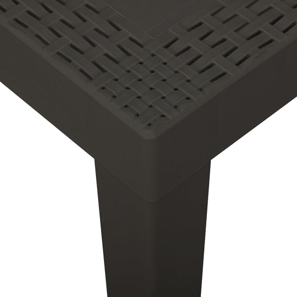 Anthrazitfarbener Gartentisch Bernardo 79x65x72cm (Kunststoff)