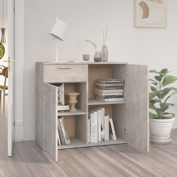 Betongraues Sideboard Bayko 80x36x75cm (Holz)