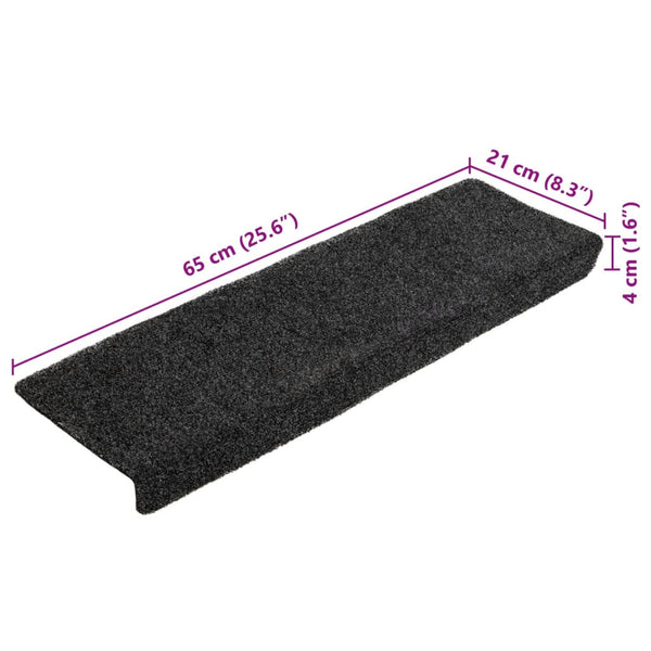 Graue Treppenmatten Tuberon 65x21x4cm (5 Stk. Nadelfilz)