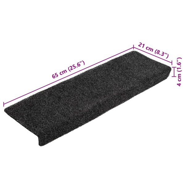 Graue Treppenmatten Tuberon 65x21x4cm (10 Stück Nadelfilz)