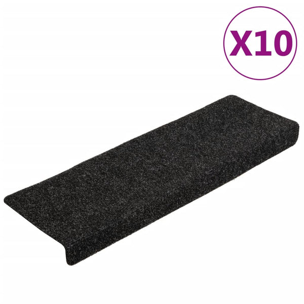 Schwarze Treppenmatten Tuberon 65x21x4cm (10 Stück Nadelfilz)