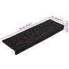 Schwarze Treppenmatten Tuberon 65x21x4cm (10 Stück Nadelfilz)