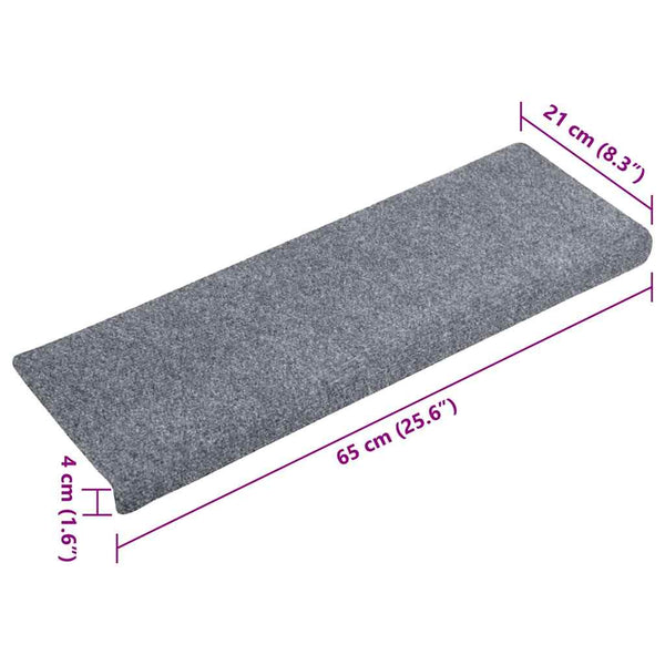 Hellgraue Stufenmatte Tuberon 65x21x4cm (10 Stück Nadelfilz)