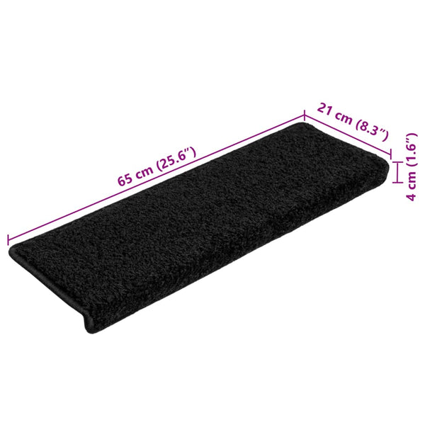 Schwarze Stufenmatten Vitold 65x21x4cm (10 Stück)