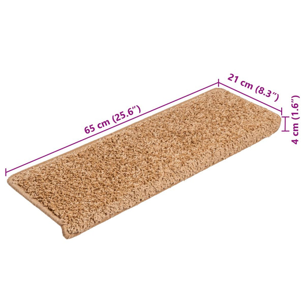 Beige Treppenmatten Vitold 65x21x4cm (10 Stk.)