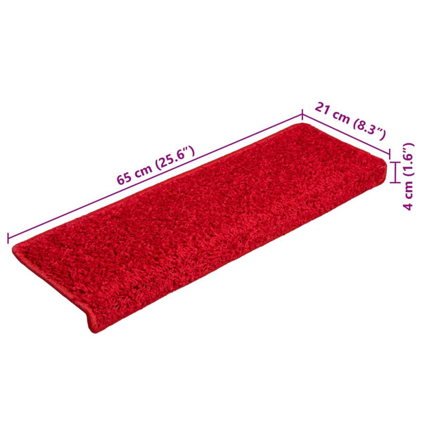 Roter Treppenteppich Vitold 65x21x4cm (10 Stk.)