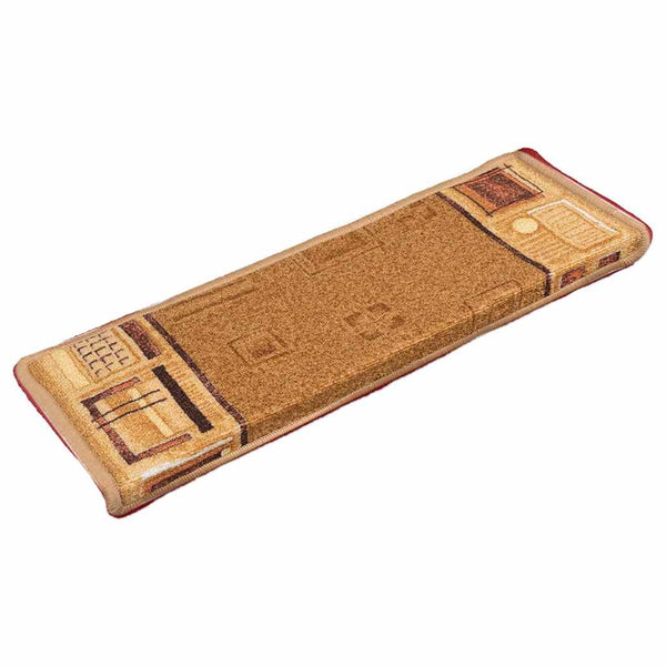Beige itsekiinnittyvät porrasmatot Tudosiu 65x21x4cm (5 kpl)