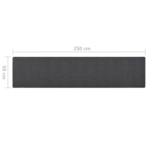 Anthrazitfarbener Läufer Cotti 50x250cm