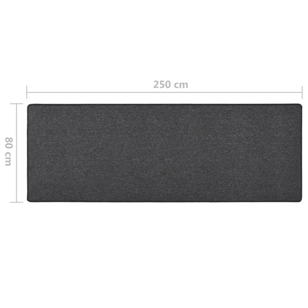 Anthrazitfarbener Läufer Cotti 80x250cm