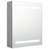 Betongrauer LED-Badezimmerspiegelschrank Broinas 50x14x60cm