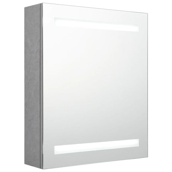 Betongrauer LED-Badezimmerspiegelschrank Broinas 50x14x60cm