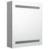 Betongrauer LED-Badezimmerspiegelschrank Broinas 50x14x60cm