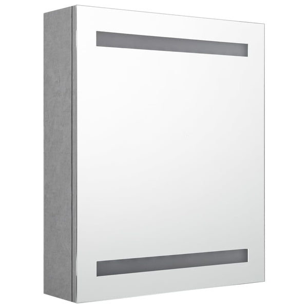 Betongrauer LED-Badezimmerspiegelschrank Broinas 50x14x60cm