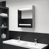 Betongrauer LED-Badezimmerspiegelschrank Broinas 50x14x60cm