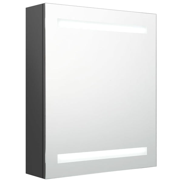 Badezimmerspiegelschrank Broinas grau LED 50x14x60cm