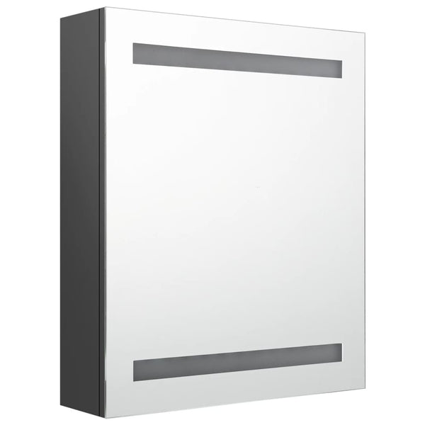 Badezimmerspiegelschrank Broinas grau LED 50x14x60cm