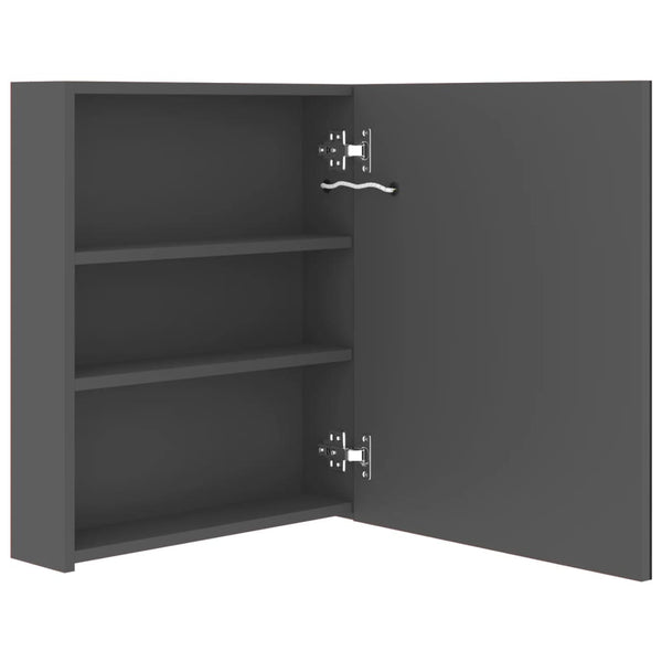Badezimmerspiegelschrank Broinas grau LED 50x14x60cm