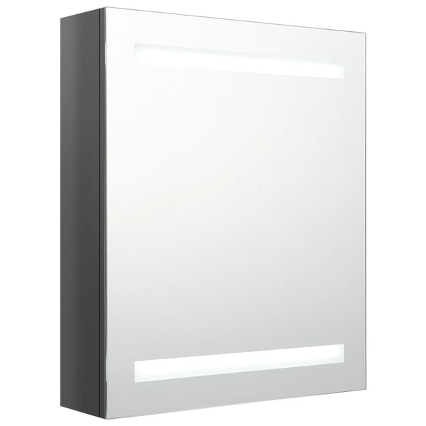 Broinas grauer LED-Spiegelschrank 50x14x60cm für das Badezimmer