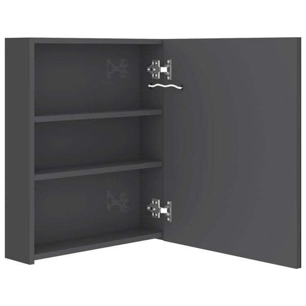 Broinas grauer LED-Spiegelschrank 50x14x60cm für das Badezimmer