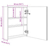 Broinas grauer LED-Spiegelschrank 50x14x60cm für das Badezimmer