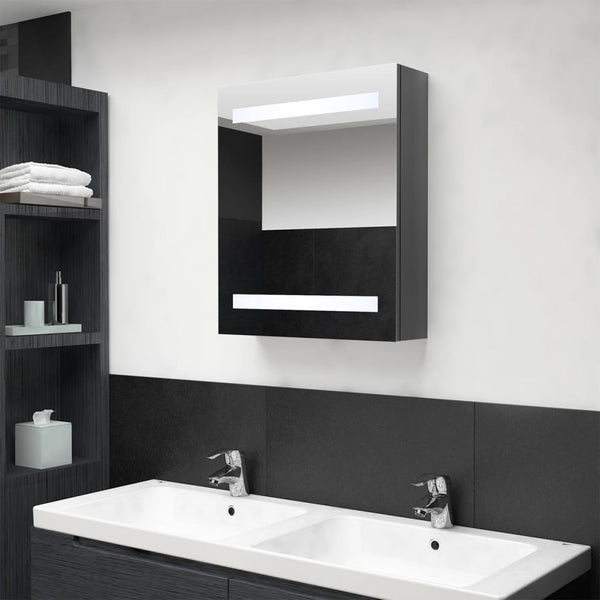 Broinas grauer LED-Spiegelschrank 50x14x60cm für das Badezimmer