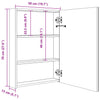 Eustis grauer Badezimmerspiegelschrank LED 50x13x70cm