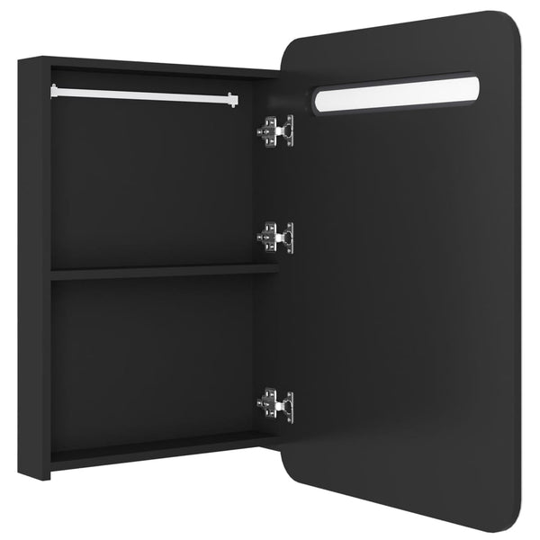 Musta led kylpyhuoneen peilikaappi Suzan 60x11x80cm