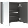 Grauer Spiegelschrank für das Bad mit LED-Beleuchtung Eustin, Größe 62x14x60cm