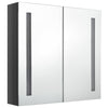 Eustin grauer Spiegelschrank für das Badezimmer, Maße 62x14x60cm, mit LED-Beleuchtung