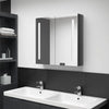 Eustin grauer Spiegelschrank für das Badezimmer, Maße 62x14x60cm, mit LED-Beleuchtung