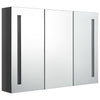 Grauer LED-Spiegelschrank für Badezimmer Eustin 89x14x62cm (glänzend)