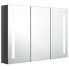 Grauer LED-Spiegelschrank für Badezimmer Eustin 89x14x62cm (glänzend)