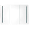 Grauer LED-Spiegelschrank für Badezimmer Eustin 89x14x62cm (glänzend)