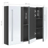 Grauer LED-Spiegelschrank für Badezimmer Eustin 89x14x62cm (glänzend)