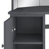 Grauer Schminktisch für die Ecke mit LED-Beleuchtung Praslea 111x54x141,5cm