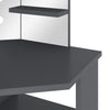 Grauer Schminktisch für die Ecke mit LED-Beleuchtung Praslea 111x54x141,5cm