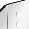 Schwarzer Schminktisch für die Ecke mit LED-Beleuchtung Praslea 111x54x141,5cm