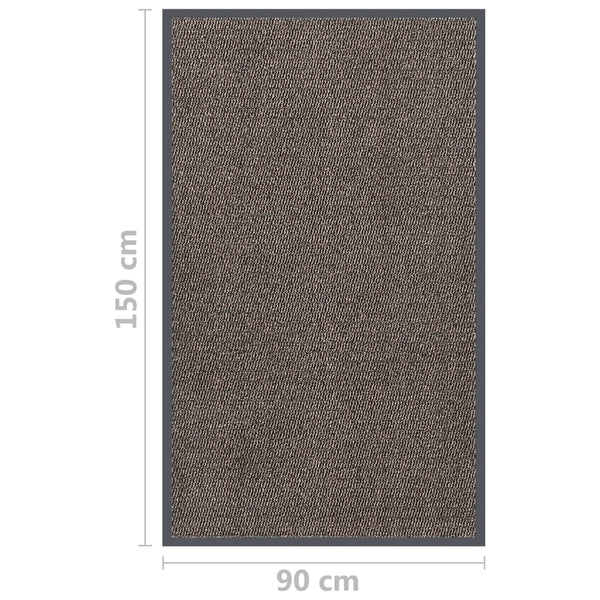 Dunkelbraune Fußmatte Rihawi 90x150cm (mit Flor)