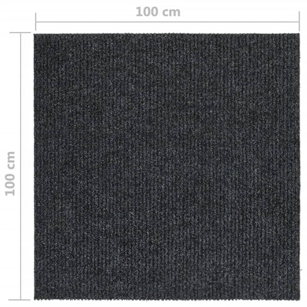 Anthrazitfarbene Schmutzfangmatte Botanica 100x100cm für den Flur